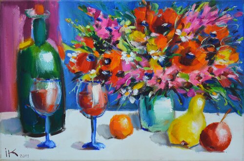 And a summer bouquet of wildflowers di Iryna Kastsova, Pittura in vendita su Singulart