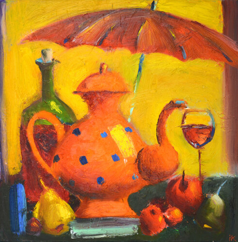 Tea under the umbrella. van Iryna Kastsova, Schilderij te koop op Singulart
