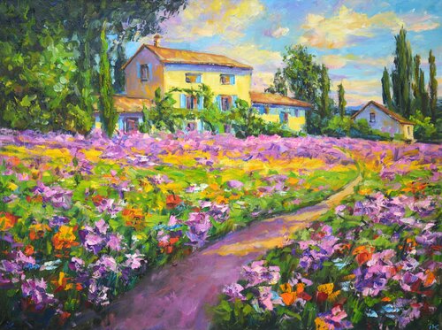 The road to the house. par Iryna Kastsova, Peinture en vente sur Singulart