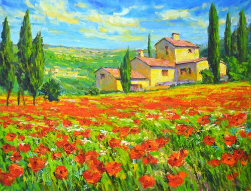 Italian landscape. di Iryna Kastsova, Pittura in vendita su Singulart