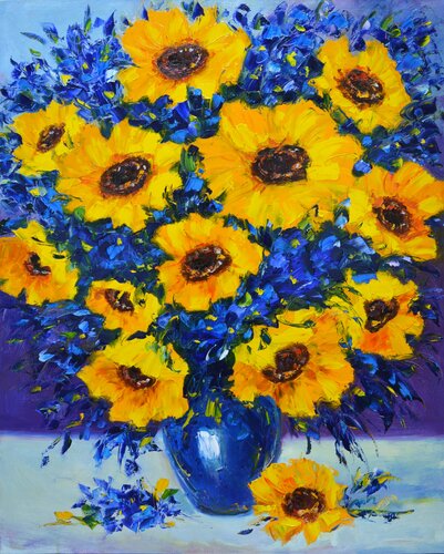 Sunflowers. di Iryna Kastsova, Pittura in vendita su Singulart