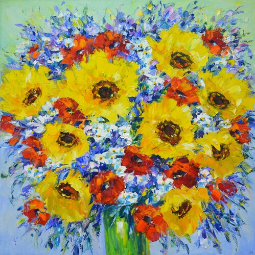 Poppies and sunflowers Iryna Kastsova