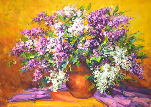 Lilac bouquet de Iryna Kastsova, Pintura a la venta en Singulart