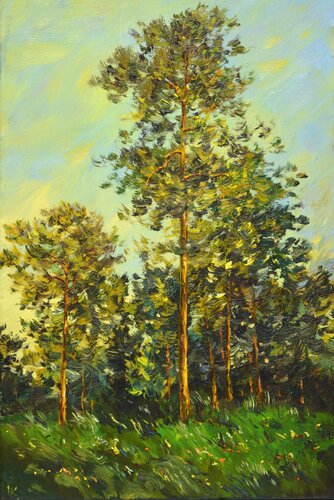 Pine trees von Iryna Kastsova, Malerei kaufen auf Singulart