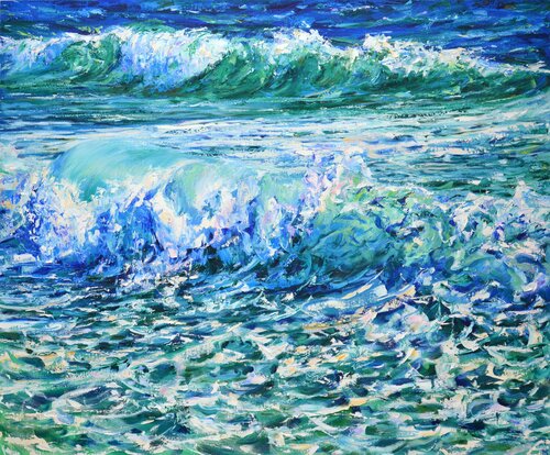 The ocean breathes with free wind van Iryna Kastsova, Schilderij te koop op Singulart