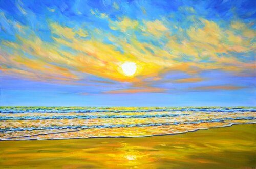 Noise of coastal waves par Iryna Kastsova, Peinture en vente sur Singulart