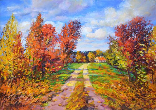 Golden autumn di Iryna Kastsova, Pittura in vendita su Singulart