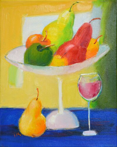 A glass of light wine von Iryna Kastsova, Malerei kaufen auf Singulart