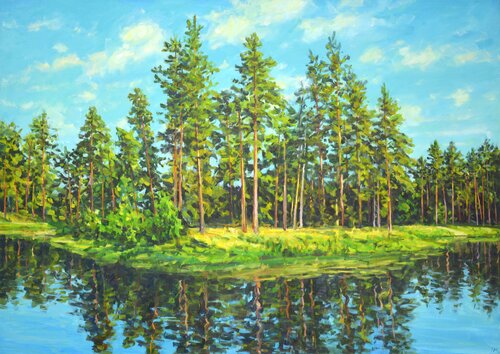Forest Lake von Iryna Kastsova, Malerei kaufen auf Singulart