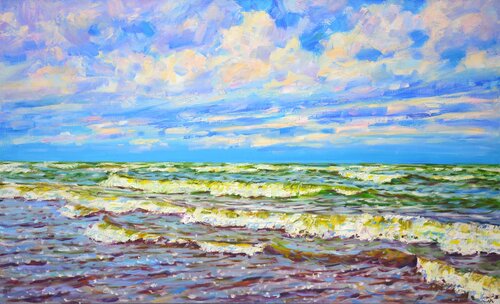 Windy day at sea. von Iryna Kastsova, Malerei kaufen auf Singulart