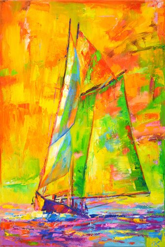 Sailboat. par Iryna Kastsova, Peinture en vente sur Singulart