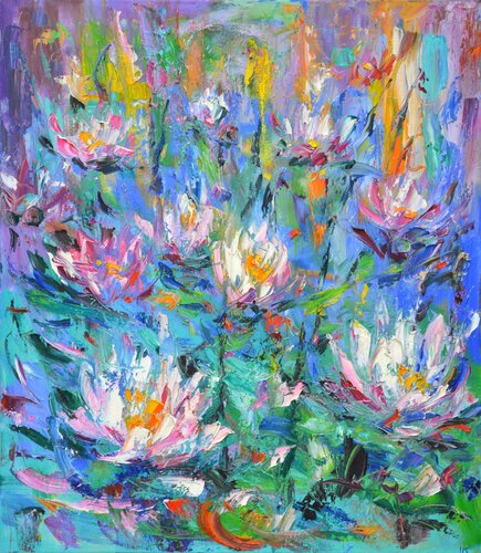 Water lilies di Iryna Kastsova, Pittura in vendita su Singulart