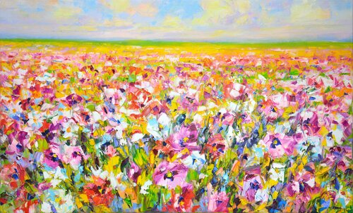 Flower field par Iryna Kastsova, Peinture en vente sur Singulart