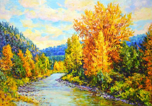 Autumn in Montana. par Iryna Kastsova, Peinture en vente sur Singulart