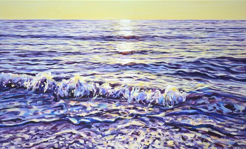 A magical sunrise at the sea von Iryna Kastsova, Malerei kaufen auf Singulart
