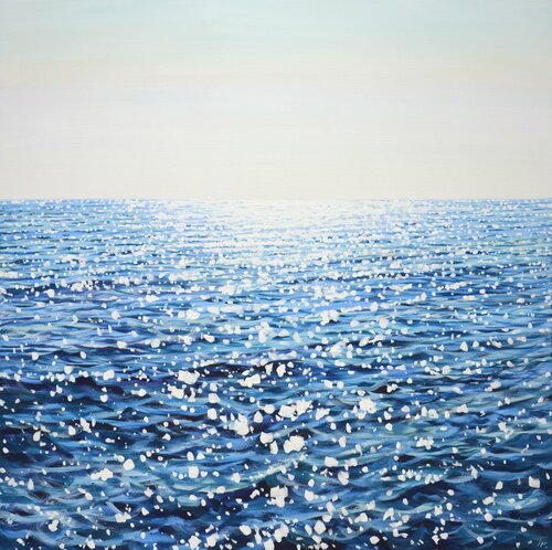 Shining water and clear sky. di Iryna Kastsova, Pittura in vendita su Singulart