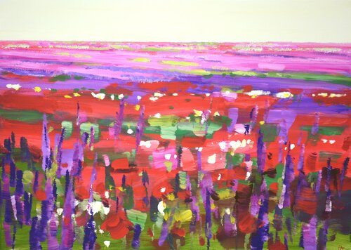 Flower field par Iryna Kastsova, Peinture en vente sur Singulart