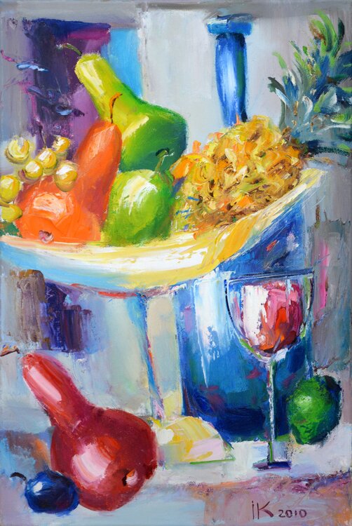 A glass of liquor. Iryna Kastsova