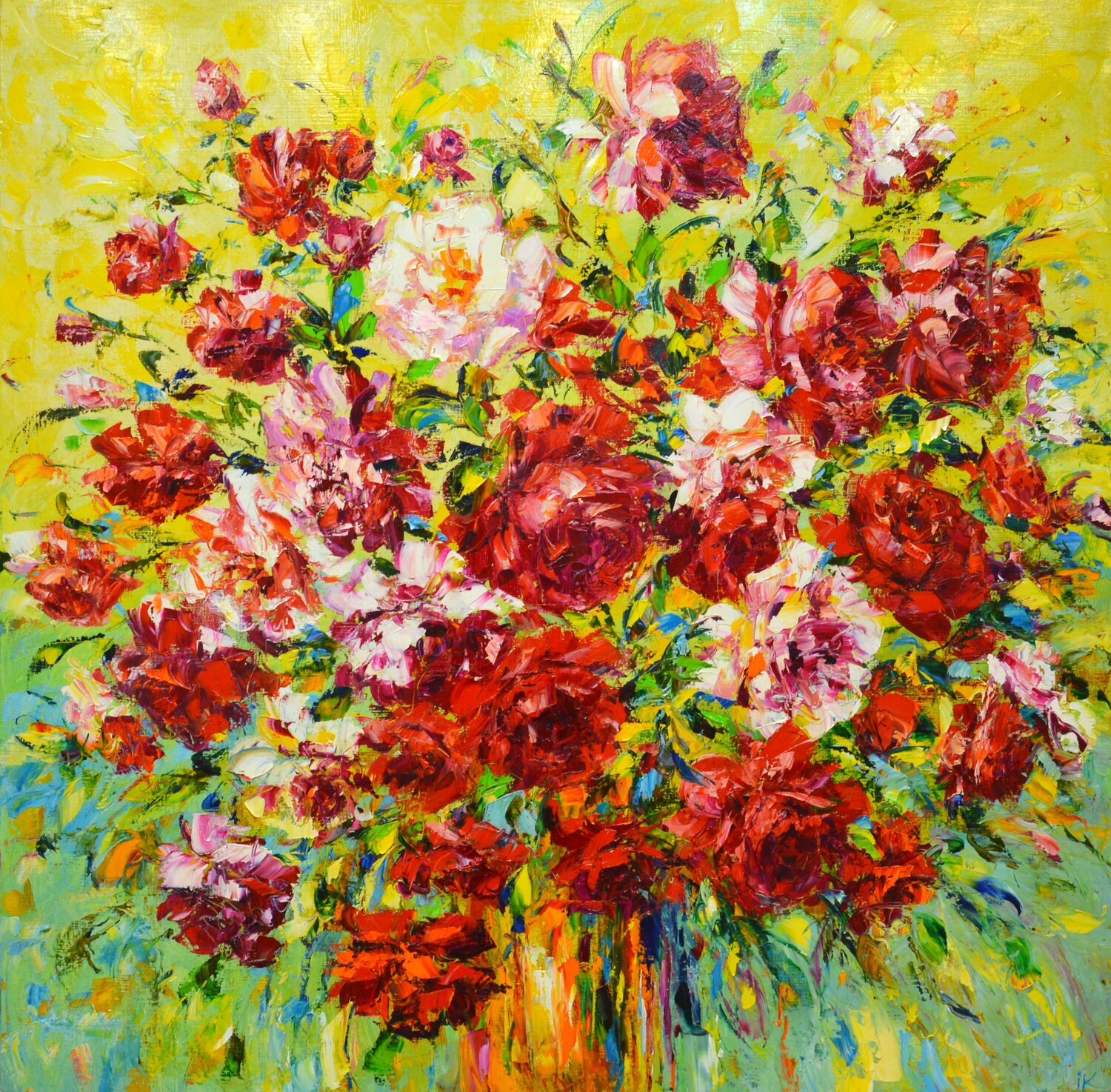 Summer bouquet of roses. Iryna Kastsova Originalgemälde zu verkaufen