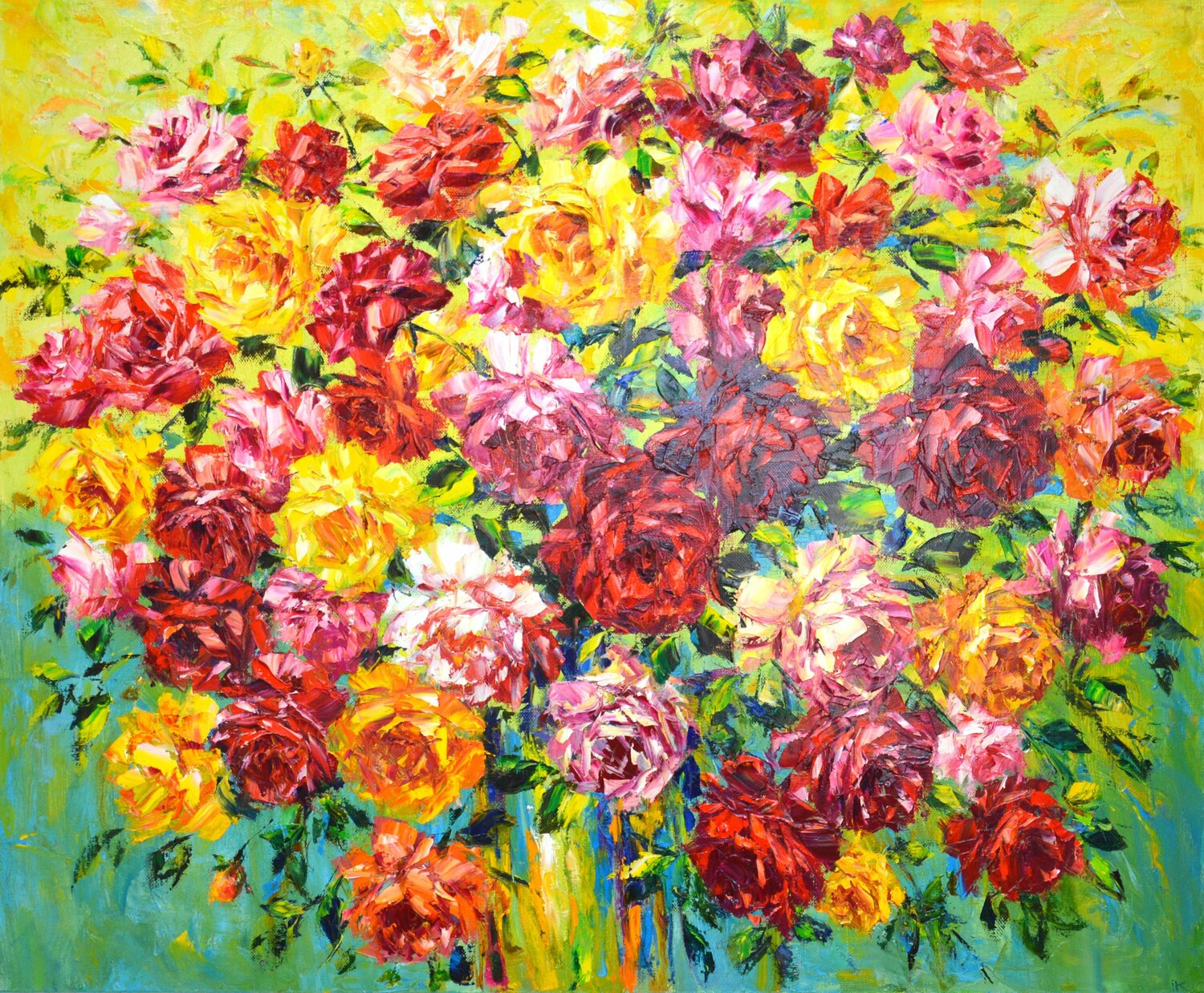 Bright bouquet of flowers 2. Iryna Kastsova Dipinto originale in vendita