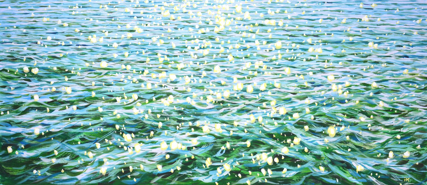 Glare in emerald water. Iryna Kastsova