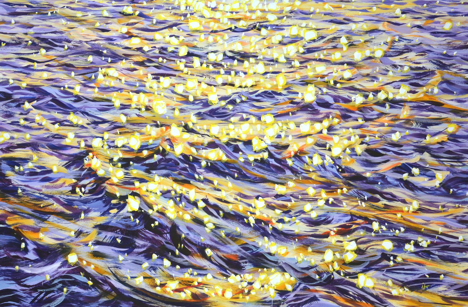 Dance of glare on the water 2. Iryna Kastsova Originalgemälde zu verkaufen