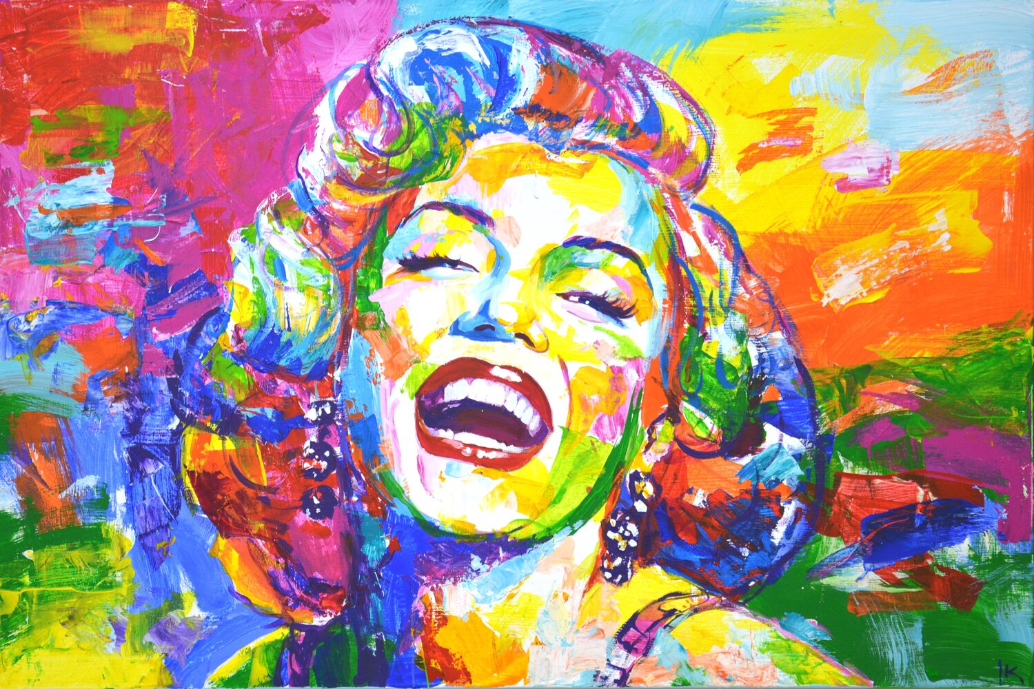 Marilyn Monroe 6 door Iryna Kastsova (2022) : Schilderij Acryl op Canvas -  Singulart, image size:1500x1000