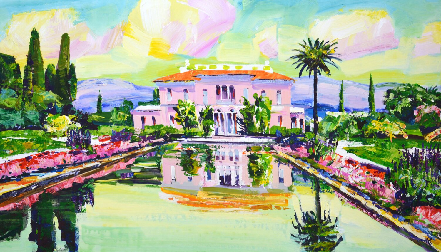 Rothschild Villa in France Iryna Kastsova Originalgemälde zu verkaufen