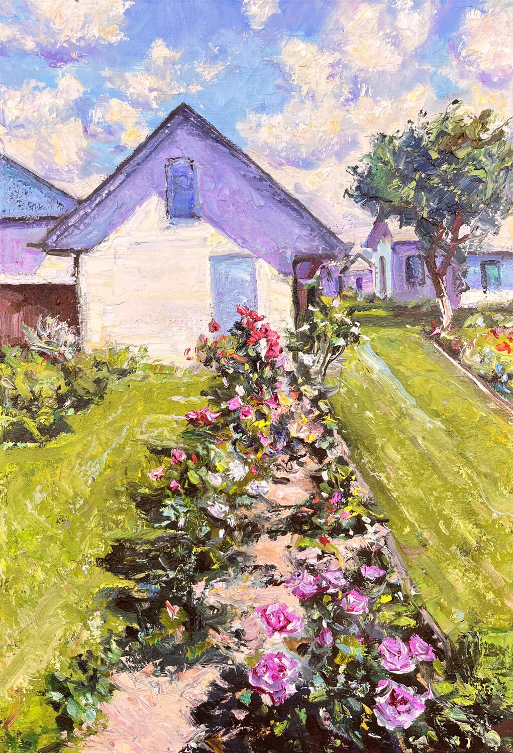 Roses in the garden Iryna Kastsova Pintura original en venta