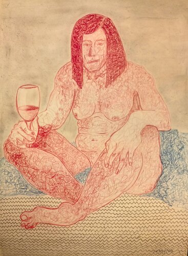 UNA COPA DE VINO di Maite Arriaga Arrizabalaga, Disegno in vendita su Singulart