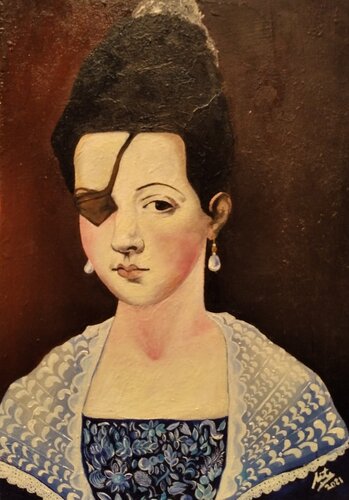 HOMENAJE A SOFONISBA ANGUISSOLA Y ANA DE MENDOZA by Maite Arriaga Arrizabalaga, Painting for Sale on Singulart