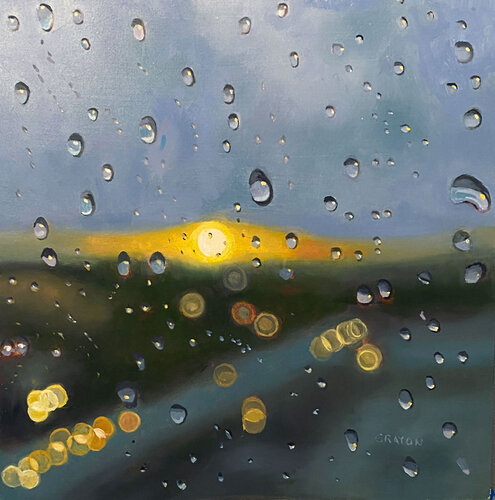 Amsterdam. Rain on the window. Dennis Crayon