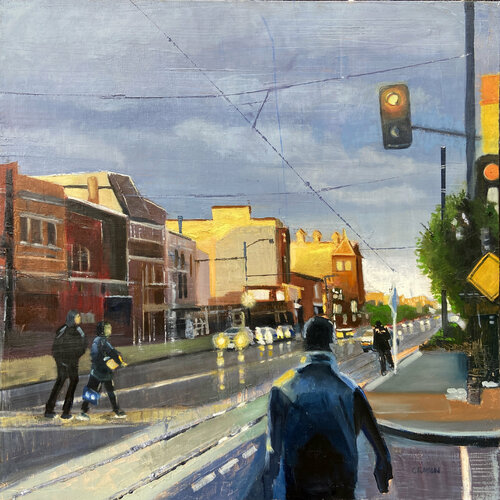 Dusk on H Street van Dennis Crayon, Schilderij te koop op Singulart