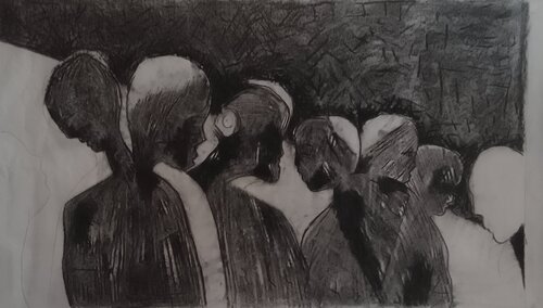 Foule by Pascal Maffre, Drawing for Sale on Singulart