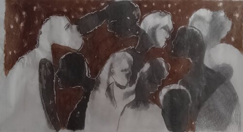 L'un, l'autre by Pascal Maffre, Drawing for Sale on Singulart