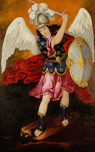 Archange St Michael von Ferrer Larruy, Malerei kaufen auf Singulart