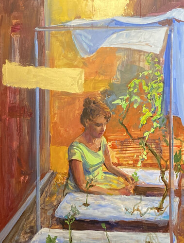 THE PLANT WHISPERER di James Griffin, Pittura in vendita su Singulart