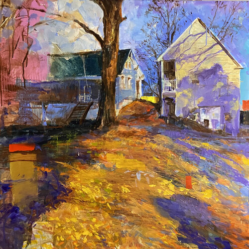 TWO BACKYARDS par James Griffin, Peinture en vente sur Singulart