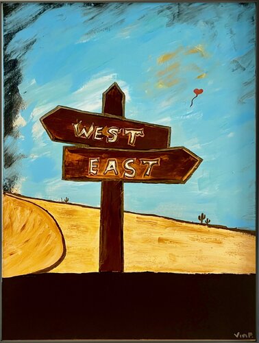 West or East?? par Vivian Fusco, Peinture en vente sur Singulart
