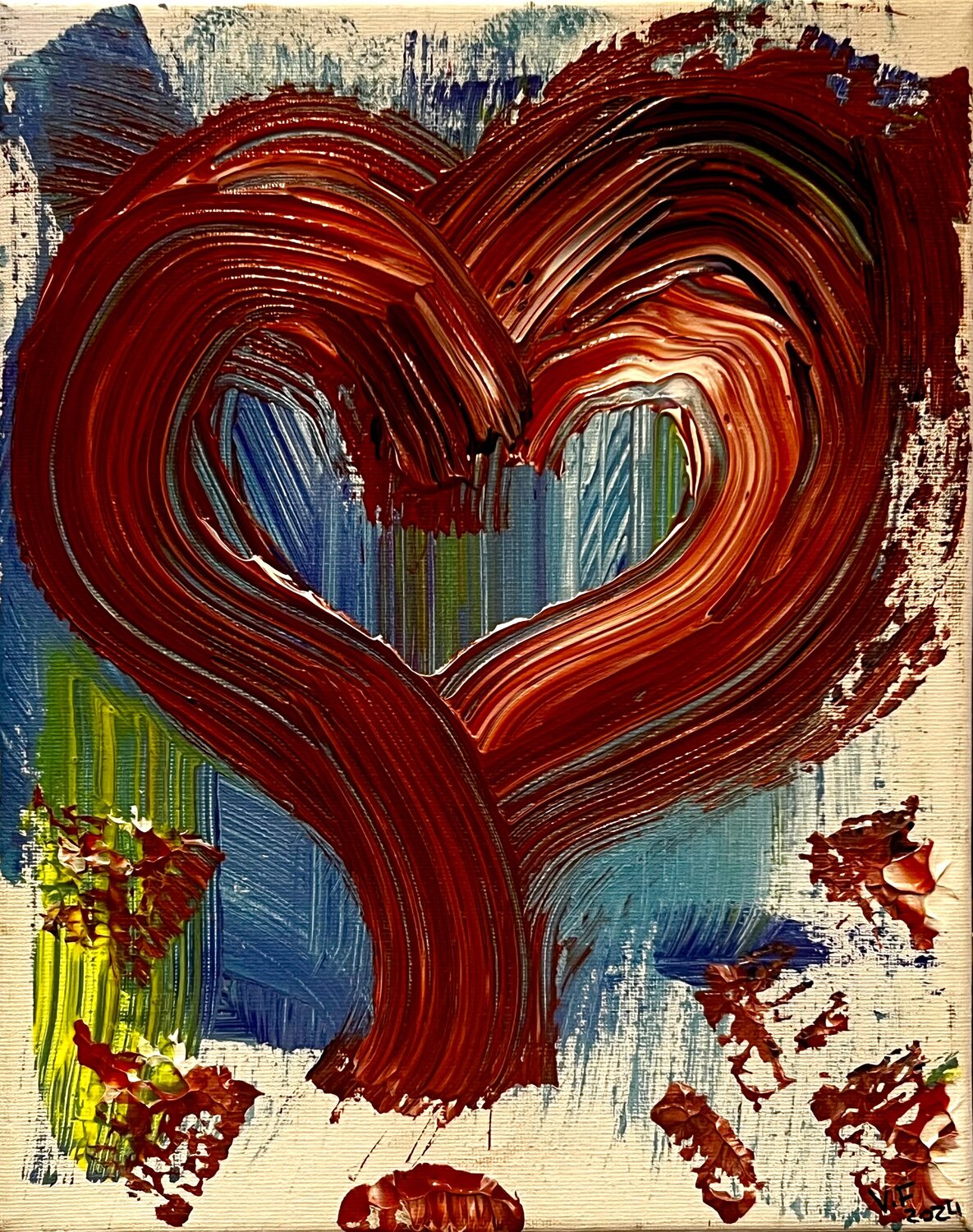 … and then heart? Vivian Fusco Originalgemälde zu verkaufen