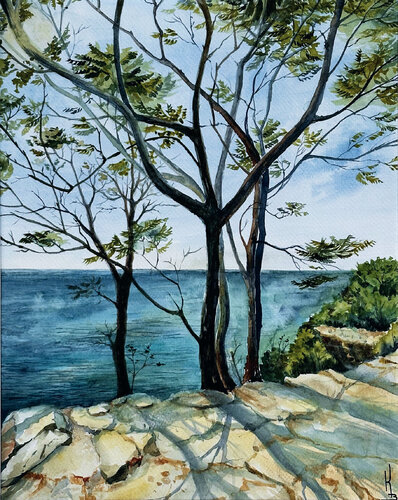 Light Through Trees de Kateryna Zdravcheva, Obra en papel a la venta en Singulart