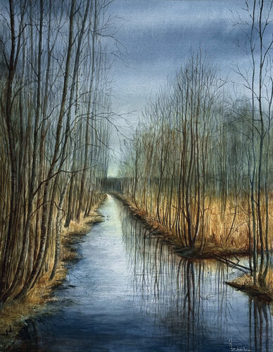 Silent Water Path by Kateryna Zdravcheva, Work on Paper for Sale on Singulart