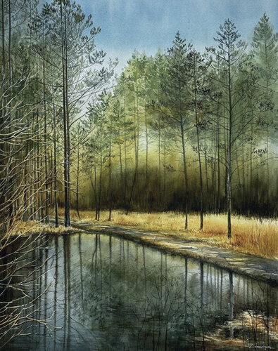 Golden Silence by Kateryna Zdravcheva, Work on Paper for Sale on Singulart
