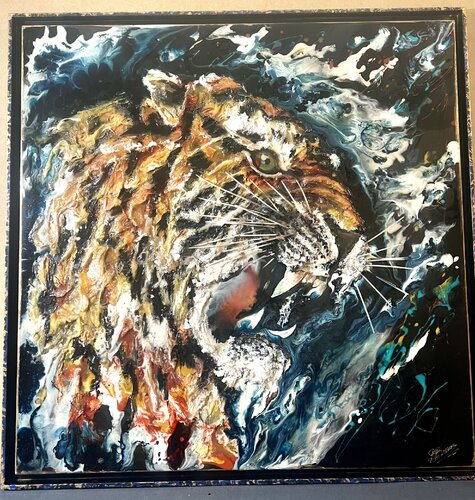 TIGRE (Cri) von BRIGITTE BRESSON, Malerei kaufen auf Singulart