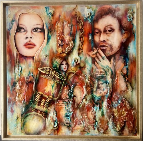 BRIGITTE BARDOT ET SERGE GAINSBOURG par BRIGITTE BRESSON, Peinture en vente sur Singulart
