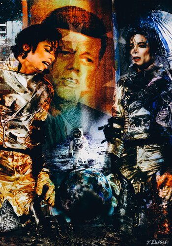 J.F.K. AND MICHAEL JACKSON MOONWALK par Thomas Dellert, Édition en vente sur Singulart