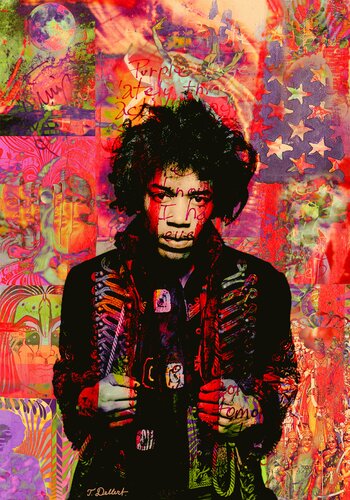 JIMI HENDRIX de Thomas Dellert, Impresión a la venta en Singulart