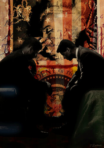 JACK AND BOBBY KENNEDY   AND MARILYN MONROE de Thomas Dellert, Impresión a la venta en Singulart