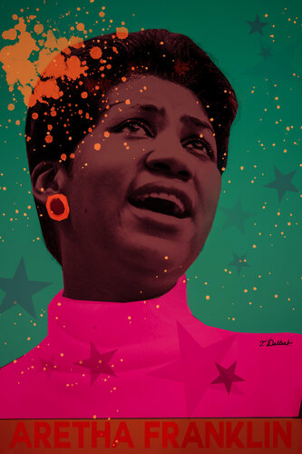 ARETHA FRANKLIN           Queen of soul music by Thomas Dellert, 인쇄 for Sale on Singulart