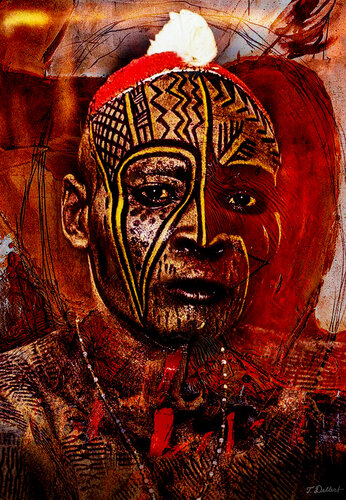 Tribe Warrior           ( after Leni Riefenstahl ) par Thomas Dellert, Photographie en vente sur Singulart